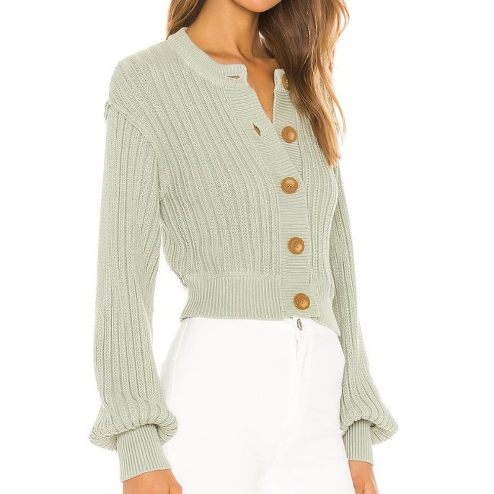 FREE PEOPLE ALL YOURS CARDI CARDIGAN FROSTED FERN